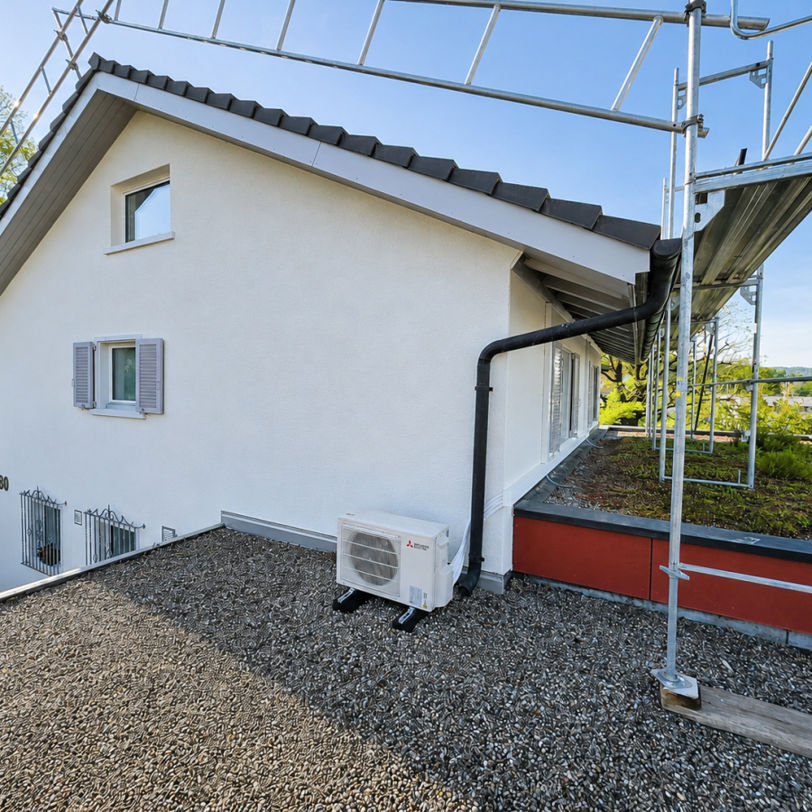 AEW myHome Referenz: Klimaanlage Aussengerät in Windisch (im Bau)